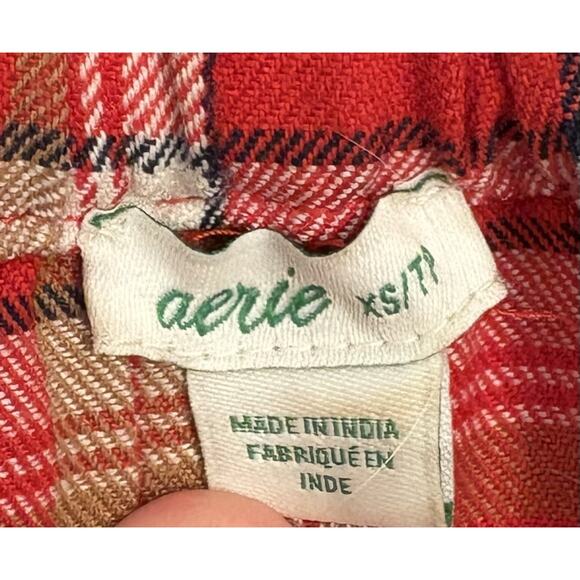 Aerie Class Act Red Plaid Pleated Mini Skirt Size XS Academia School Girl - Picture 2 of 5